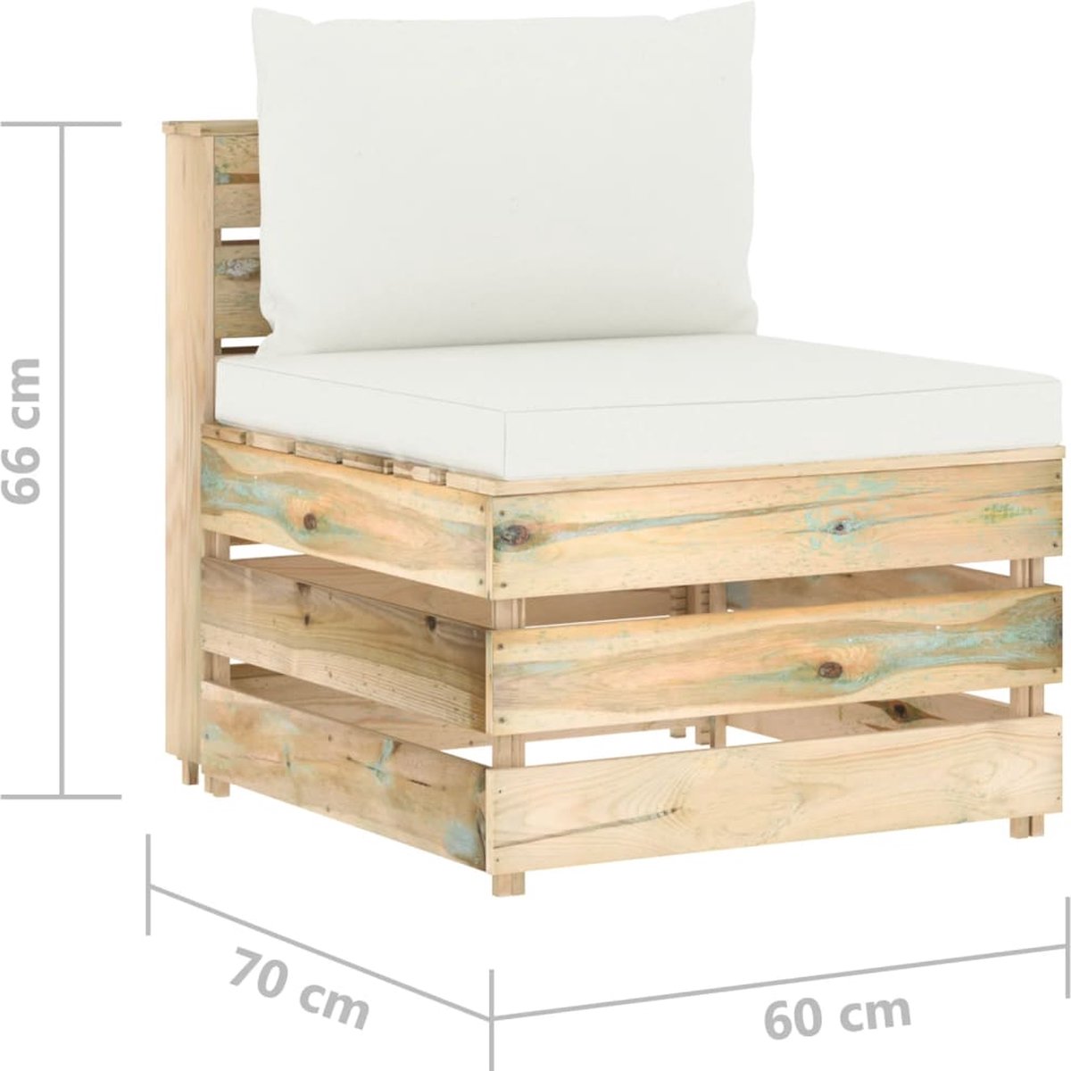 Vidaxl 6-delige Loungeset Met Kussens Geïmpregneerd Hout - Groen