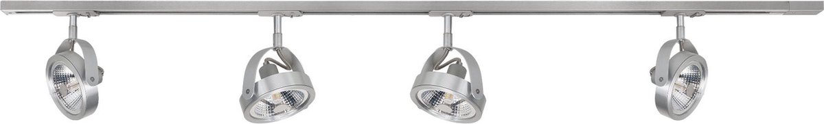 Highlight Railsysteem Trackline 150 Cm + 4 Malta Spots Mat Chroom - Silver