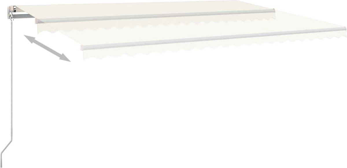Vidaxl Luifel Automatisch Met Led En Windsensor 500x350 Cm Crèmekleur