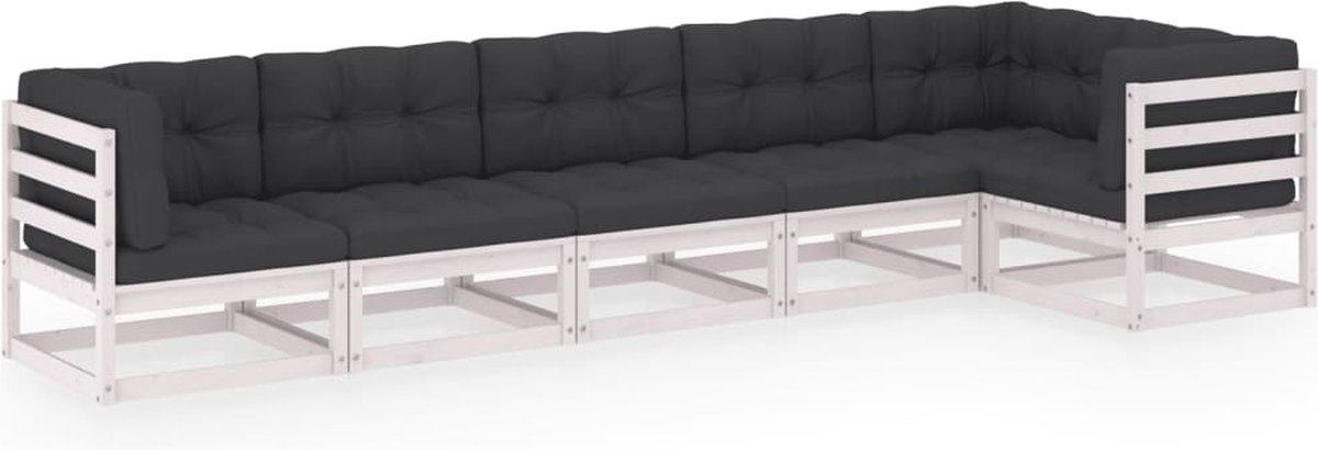 Vidaxl 6-delige Loungeset Met Kussens Massief Grenenhout