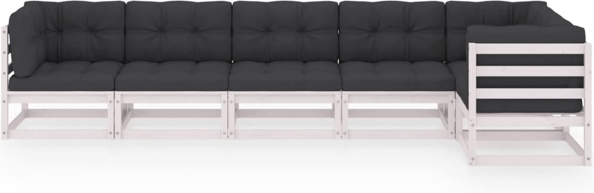 Vidaxl 6-delige Loungeset Met Kussens Massief Grenenhout
