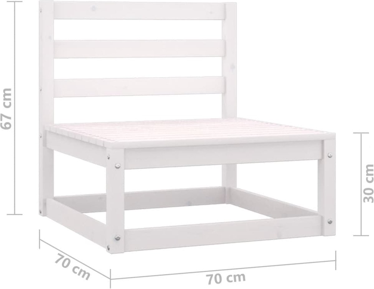 Vidaxl 11-delige Loungeset Met Kussens Massief Grenenhout - Wit