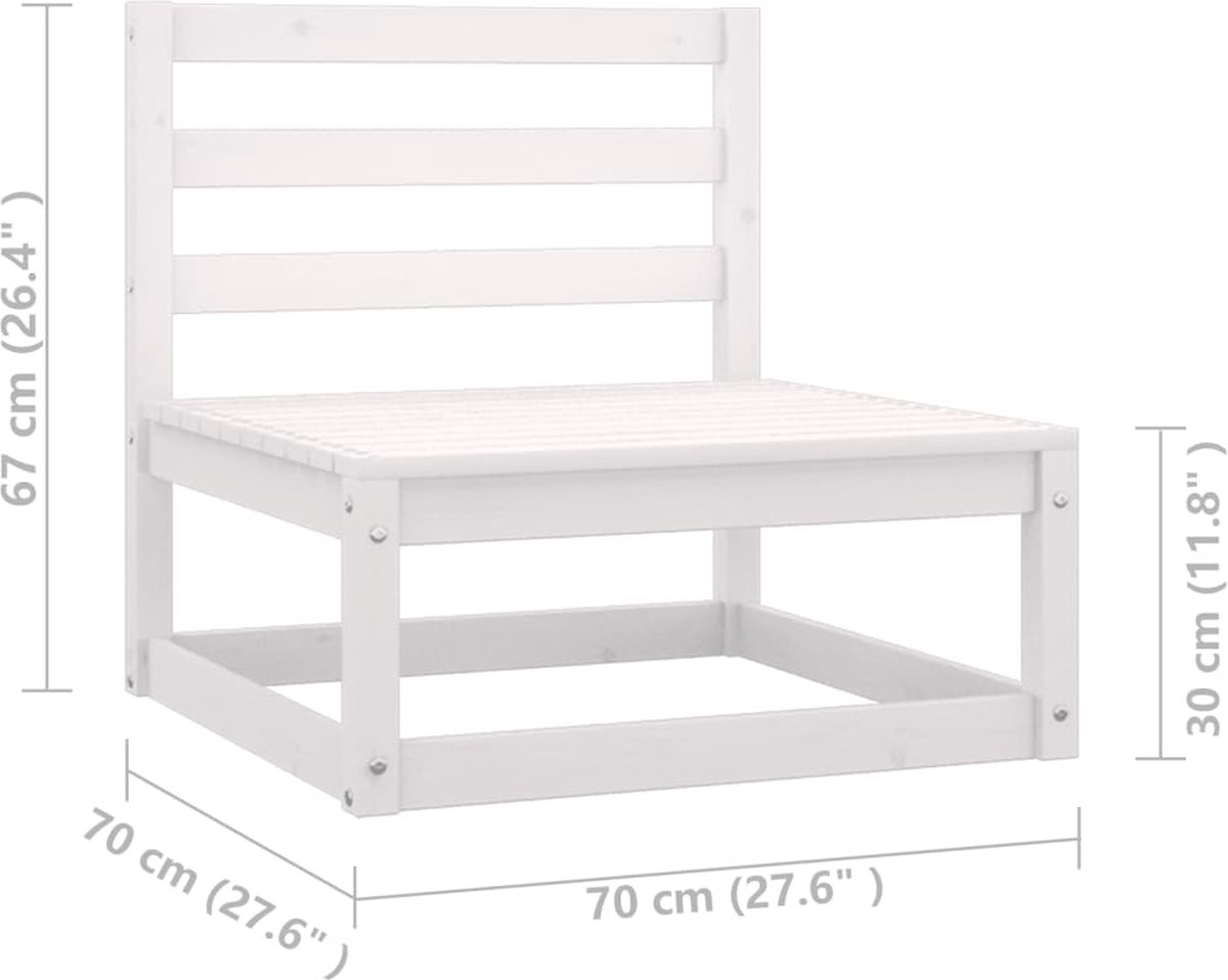 Vidaxl 12-delige Loungeset Met Kussens Massief Grenenhout - Wit