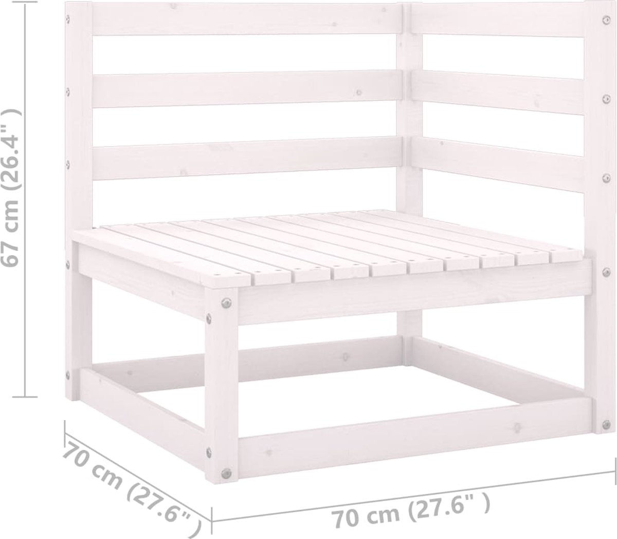 Vidaxl 12-delige Loungeset Met Kussens Massief Grenenhout - Wit