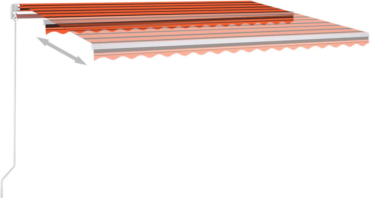 Vidaxl Luifel Automatisch Met Led Windsensor 450x300 Cm - Oranje