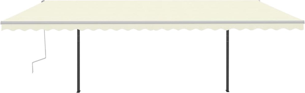 Vidaxl Luifel Automatisch Uittrekbaar Met Palen 6x3,5 M Crèmekleurig