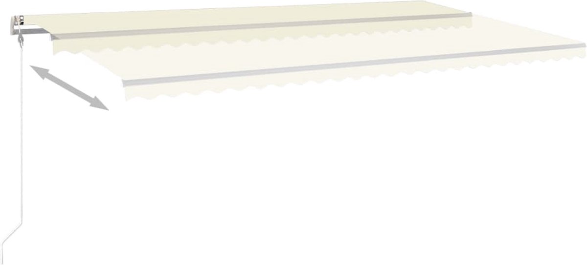 Vidaxl Luifel Automatisch Uittrekbaar Met Palen 6x3,5 M Crèmekleurig
