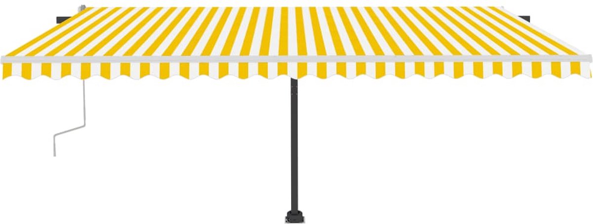 Vidaxl Luifel Handmatig Uittrekbaar Met Led 500x300 Cm En - Geel