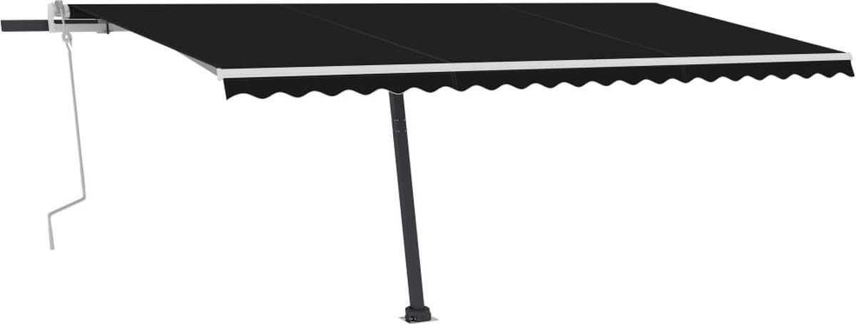 Vidaxl Luifel Handmatig Uittrekbaar Met Led 500x300 Cm Antracietkleur