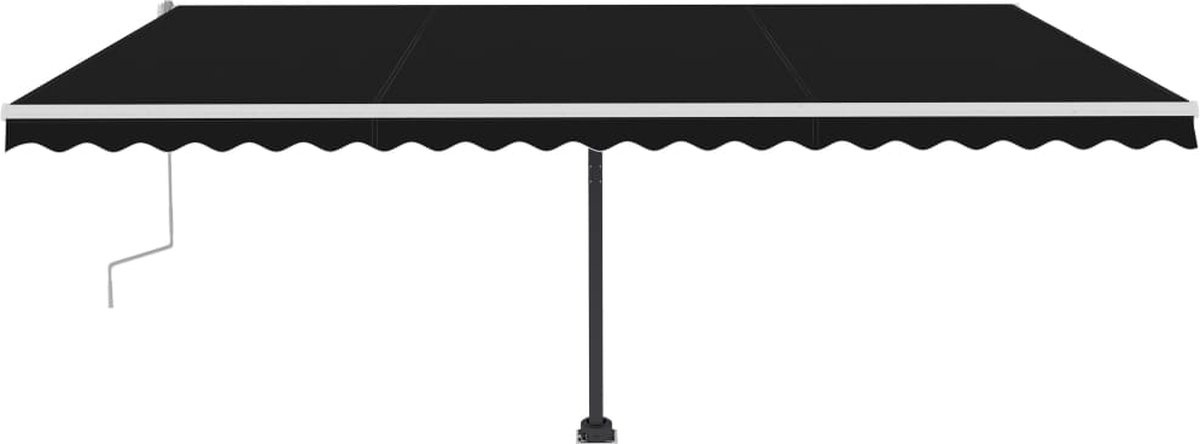 Vidaxl Luifel Handmatig Uittrekbaar Met Led 500x300 Cm Antracietkleur
