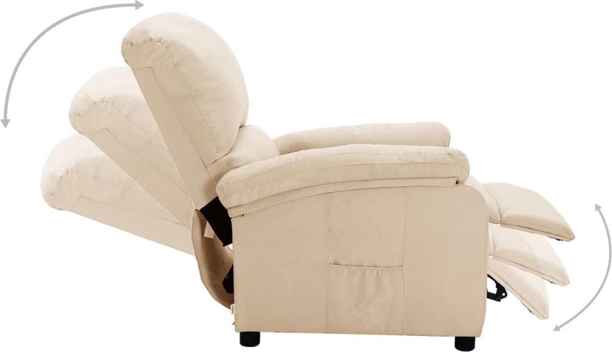 Vidaxl Fauteuil Verstelbaar Elektrisch Stof Crèmekleurig