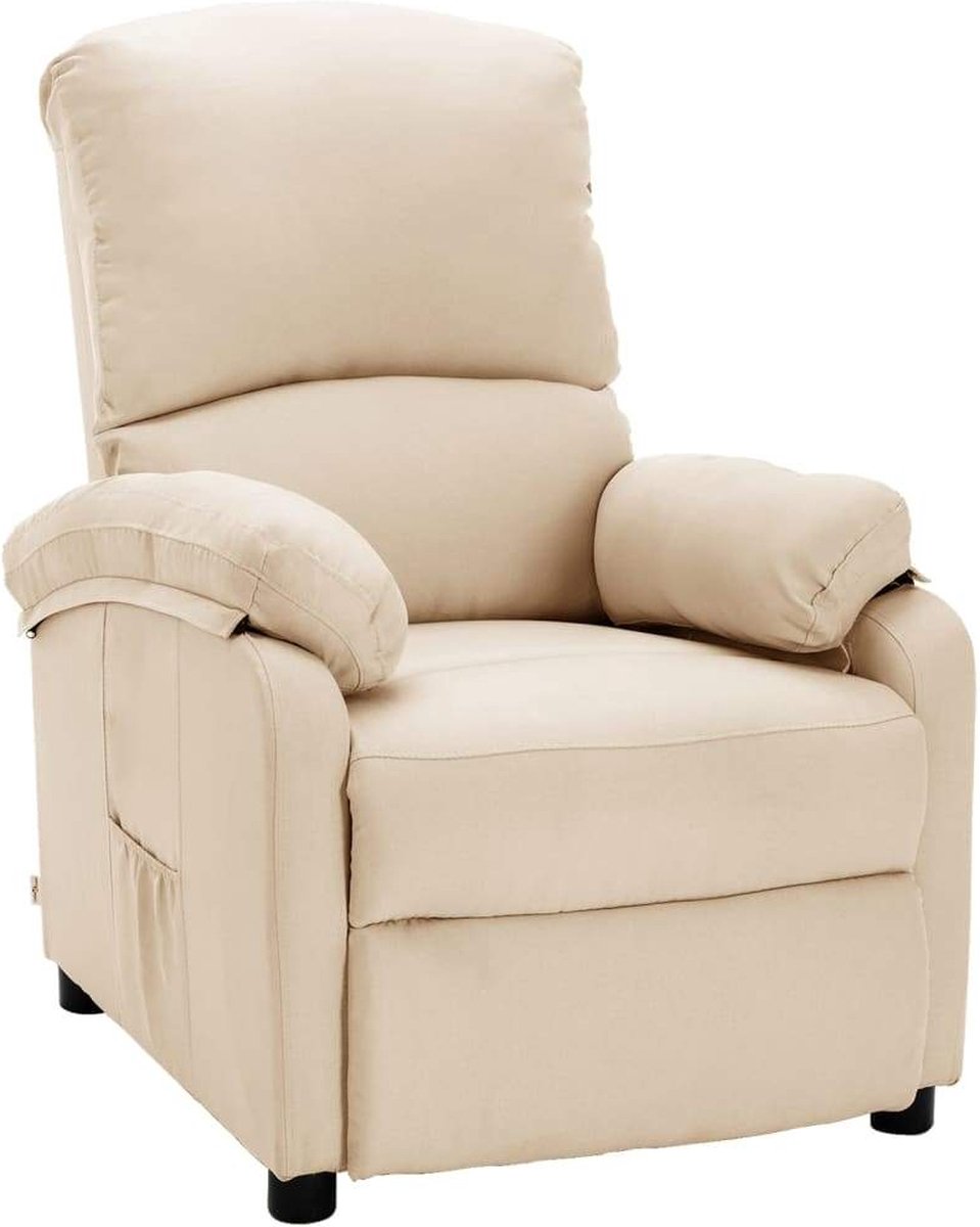 Vidaxl Fauteuil Verstelbaar Elektrisch Stof Crèmekleurig