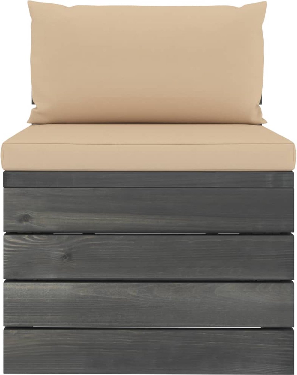 Vidaxl 6-delige Loungeset Met Kussens Pallet Massief Grenenhout - Beige