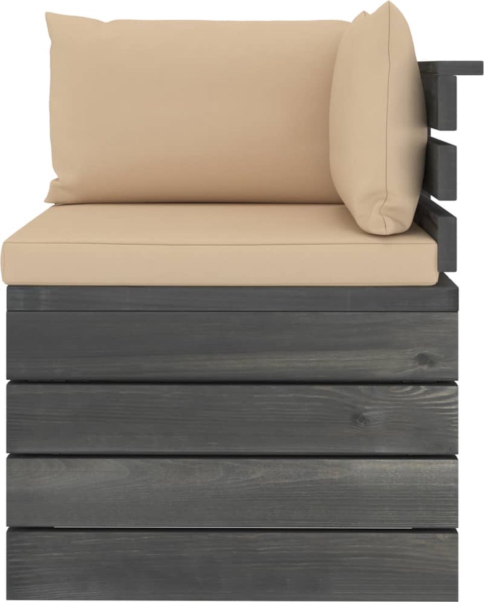 Vidaxl 6-delige Loungeset Met Kussens Pallet Massief Grenenhout - Beige