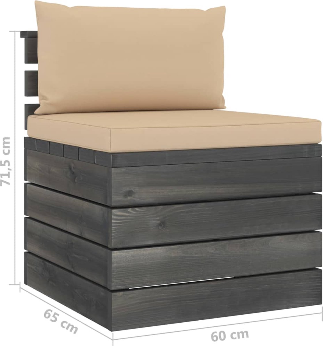 Vidaxl 8-delige Loungeset Met Kussens Pallet Massief Grenenhout - Beige