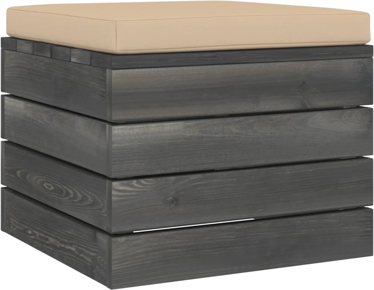 Vidaxl 3-delige Loungeset Met Kussens Pallet Massief Grenenhout - Beige
