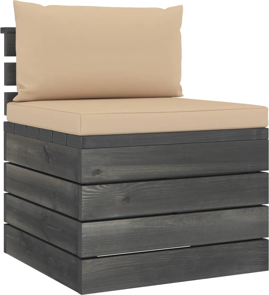 Vidaxl 3-delige Loungeset Met Kussens Pallet Massief Grenenhout - Beige