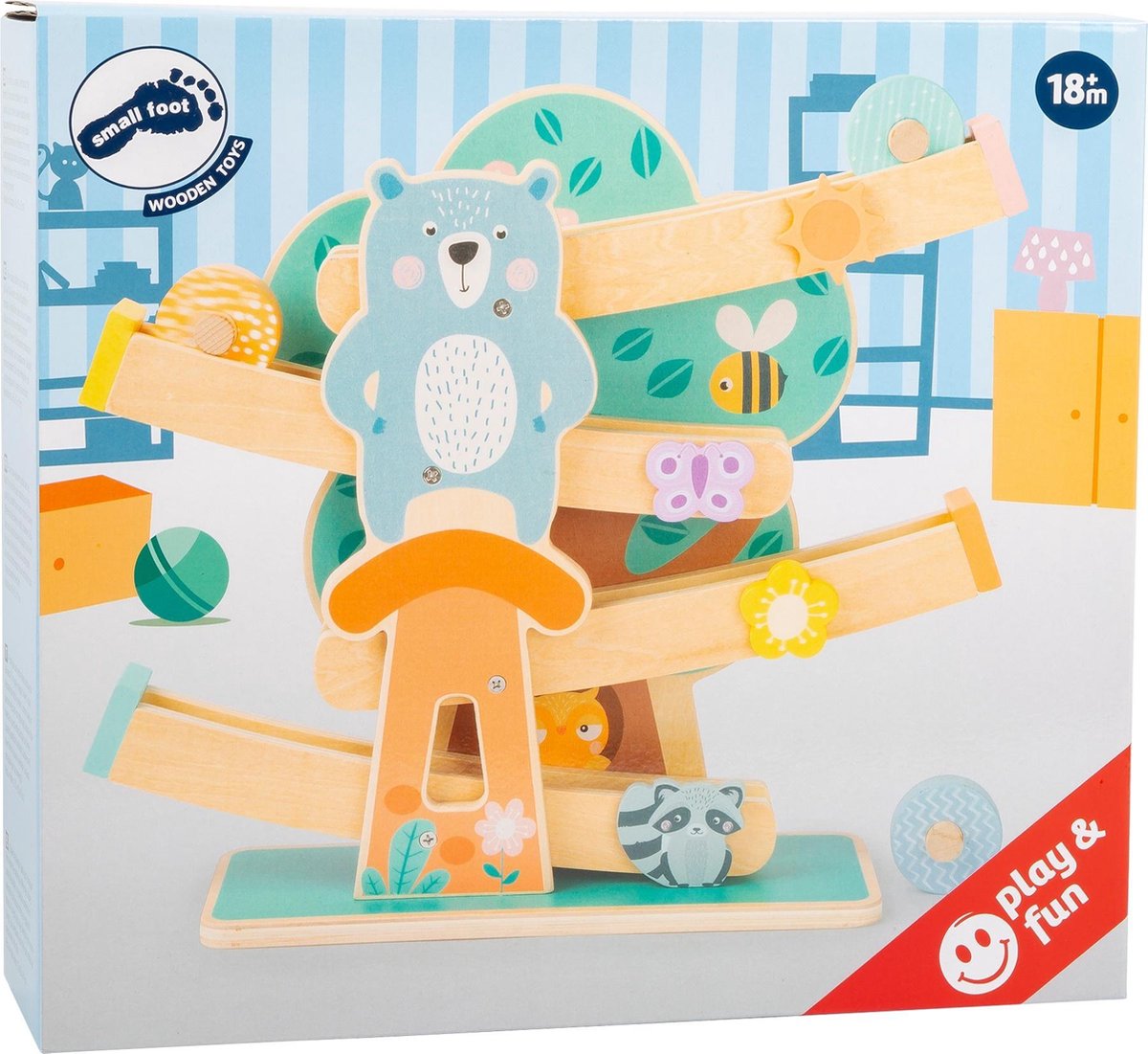 Small Foot wielbaan Marble Run hout junior 35 cm blank/groen