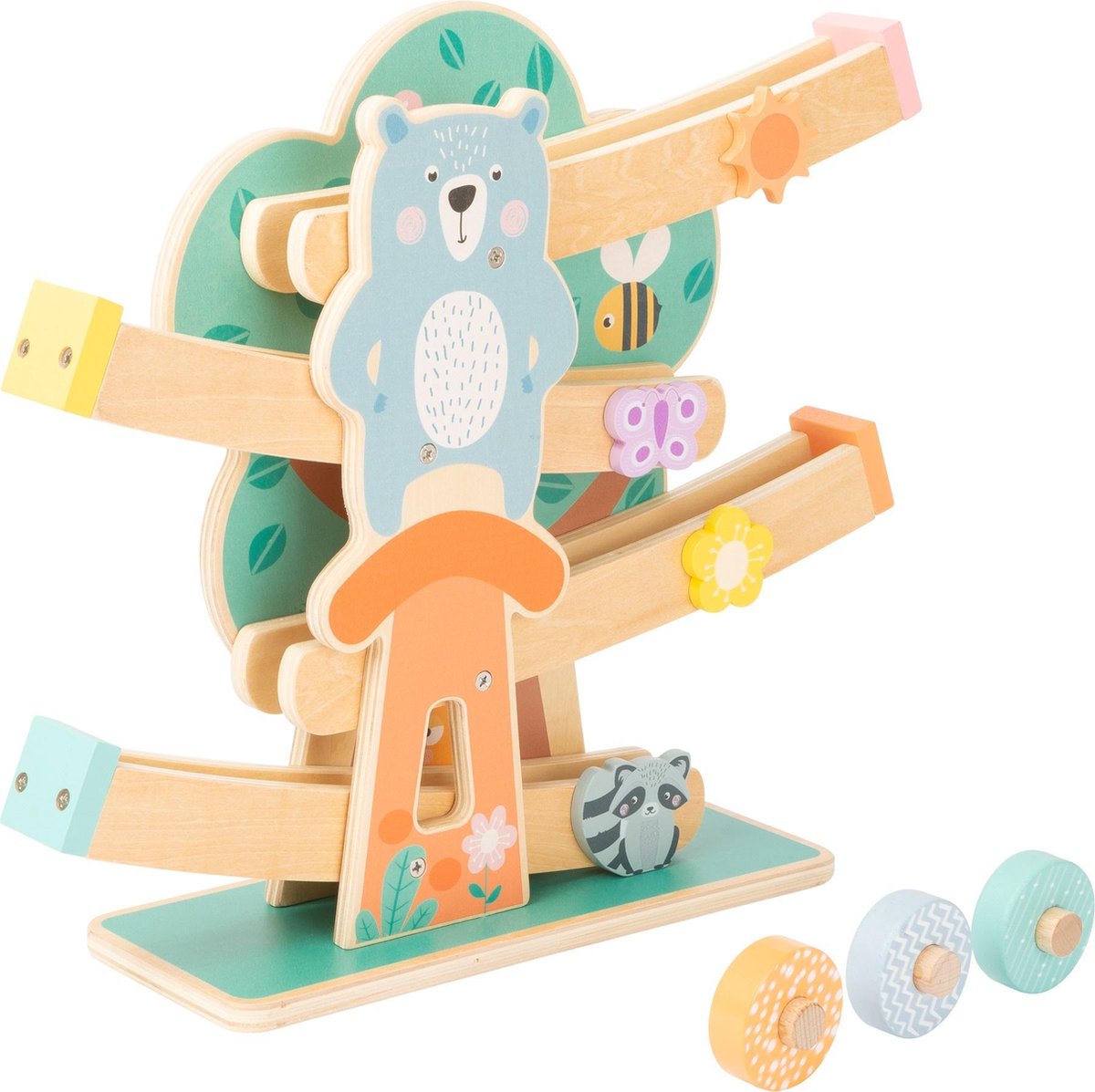 Small Foot wielbaan Marble Run hout junior 35 cm blank/groen
