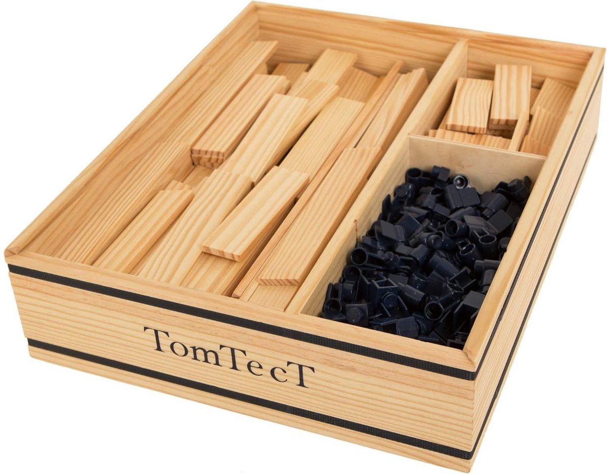 TomTecT bouwkit junior hout/kunststof naturel/ 500 delig - Blauw