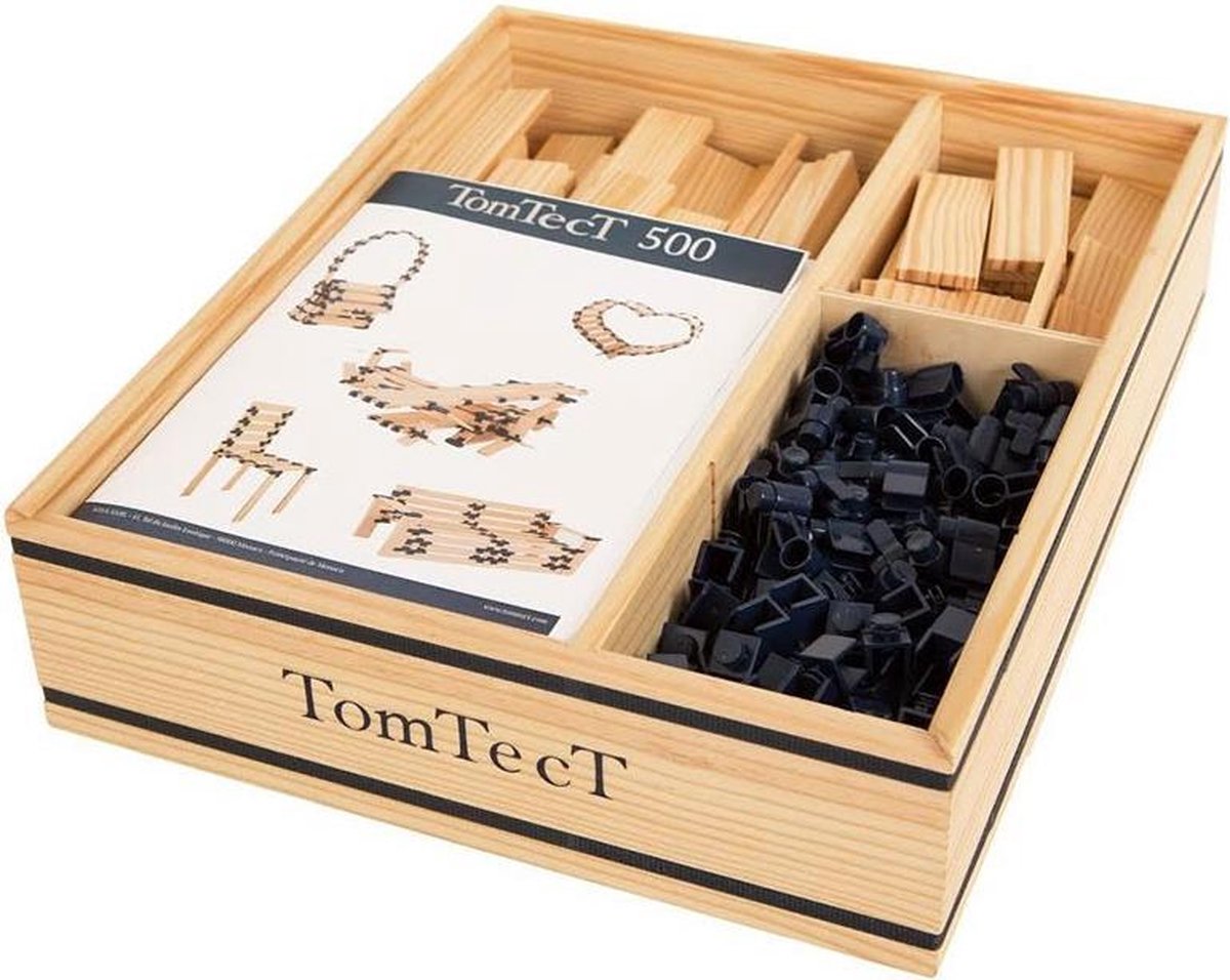 TomTecT bouwkit junior hout/kunststof naturel/ 500 delig - Blauw