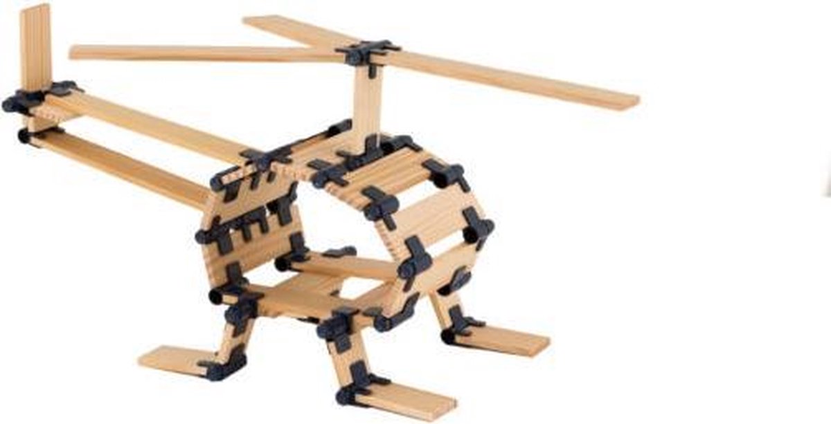 TomTecT bouwkit junior hout/kunststof naturel/ 500 delig - Blauw