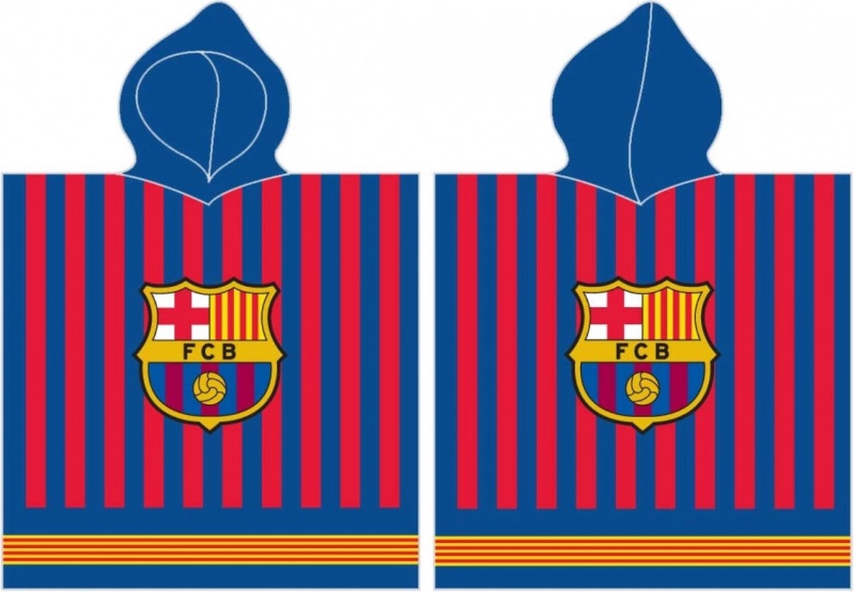 FC Barcelona badponcho 120 x 60 cm katoen/rood - Blauw