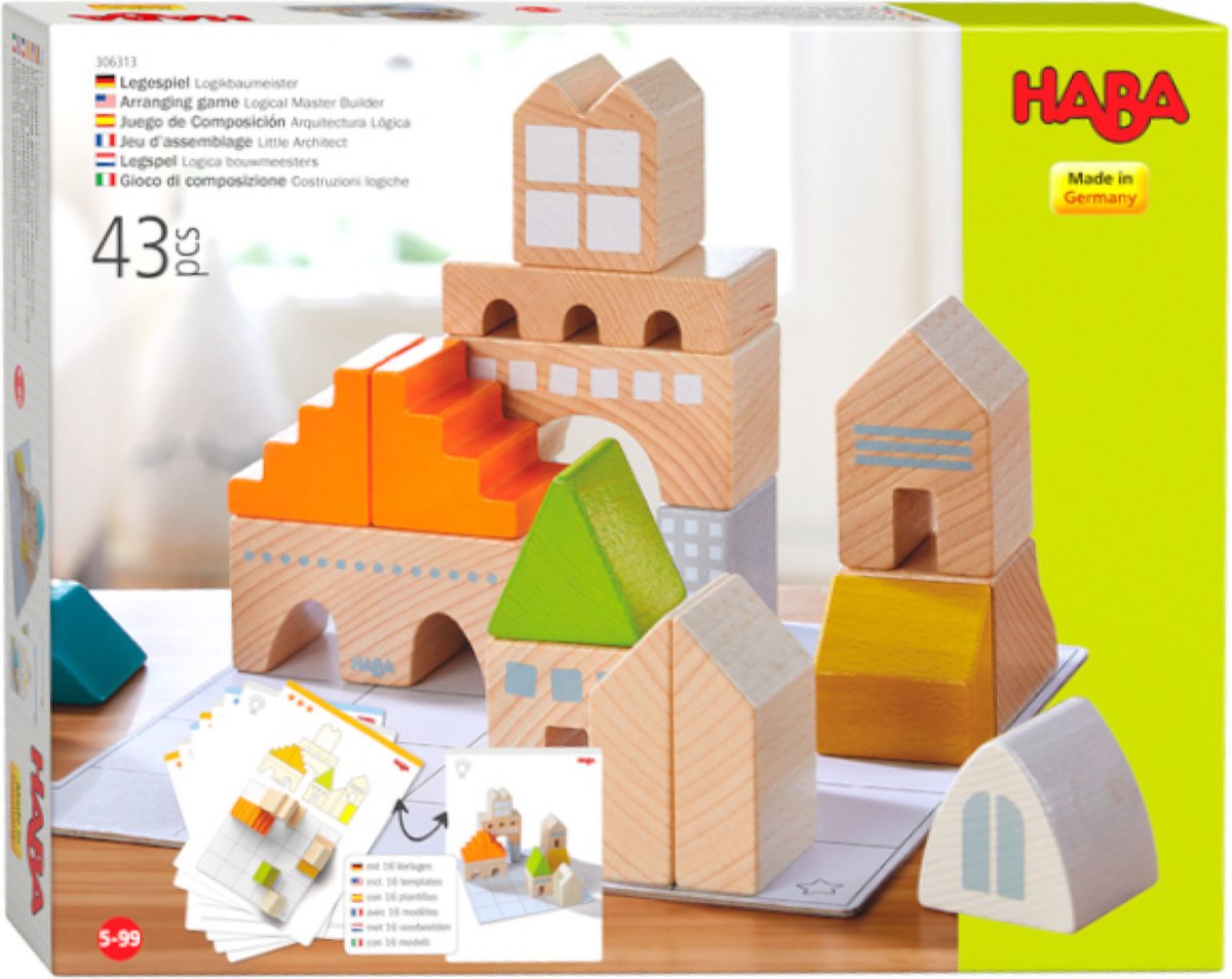 HABA bouwstenen Logica bouwmeesters junior hout 43 delig