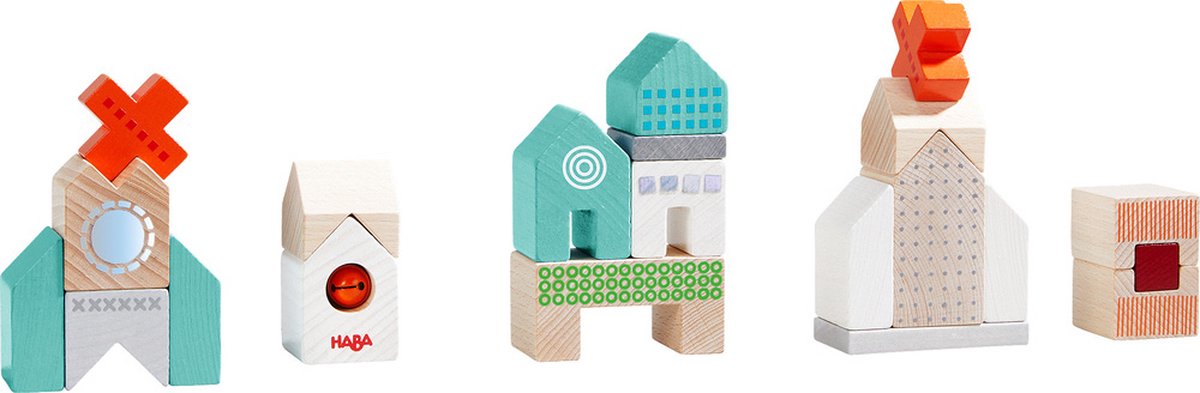 HABA bouwstenen Hond en Kat hout 31 delig