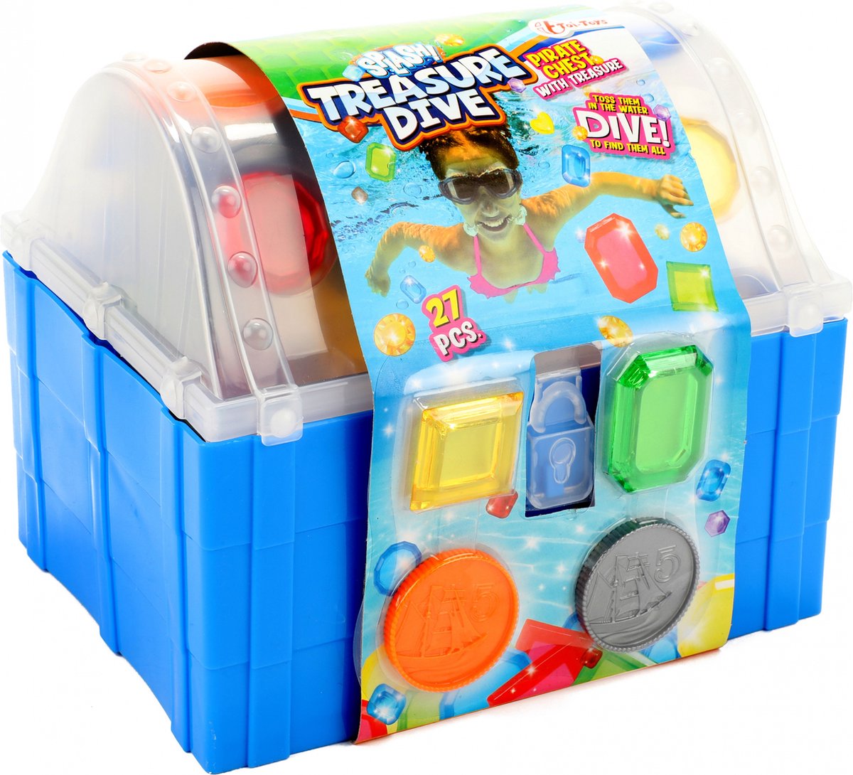 Toi-Toys Toi Toys duikspeelgoed Splash! 16,5 x 21 cm blauw 27 delig