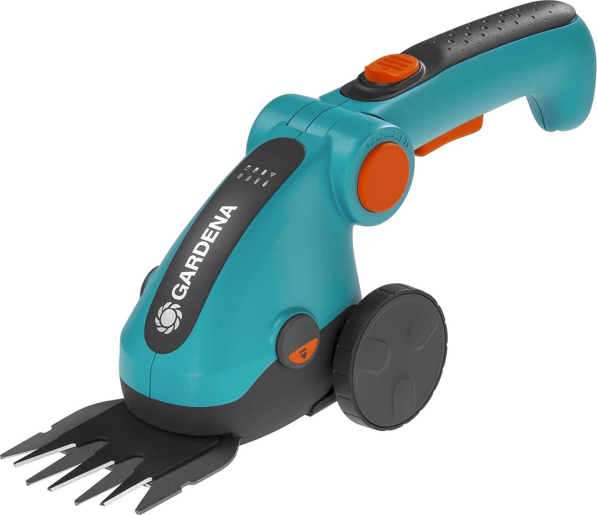 GARDENA ComfortCut Accu Buxus- en grasschaar met telescoopsteel en wielen - Blauw