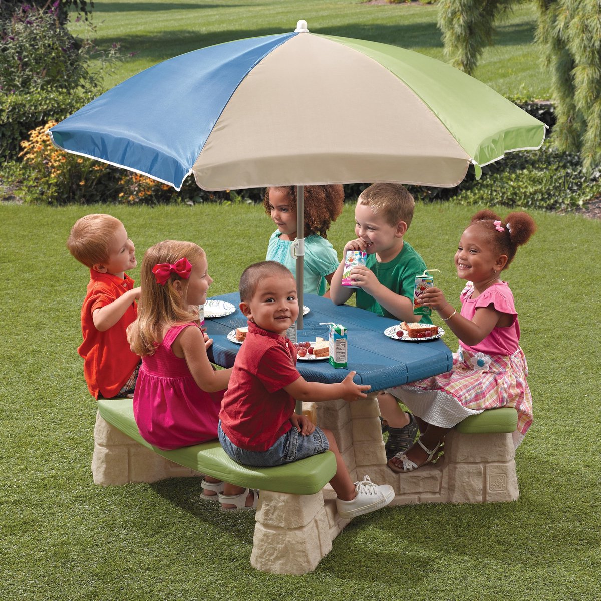 Step2 Picknicktafel Met Parasol - Groen