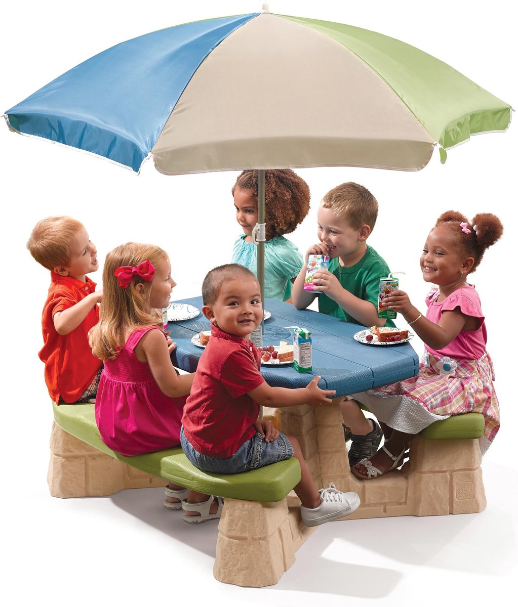 Step2 Picknicktafel Met Parasol - Groen