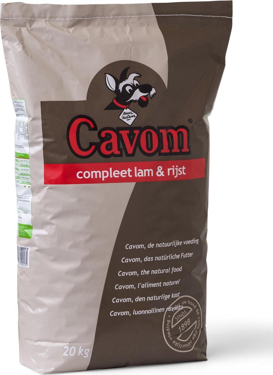 Cavom Compleet Adult Lam&Rijst - Hondenvoer - 20 kg