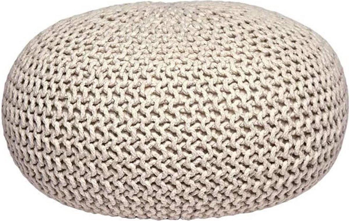 LABEL51 Knitted Poef L - Bruin