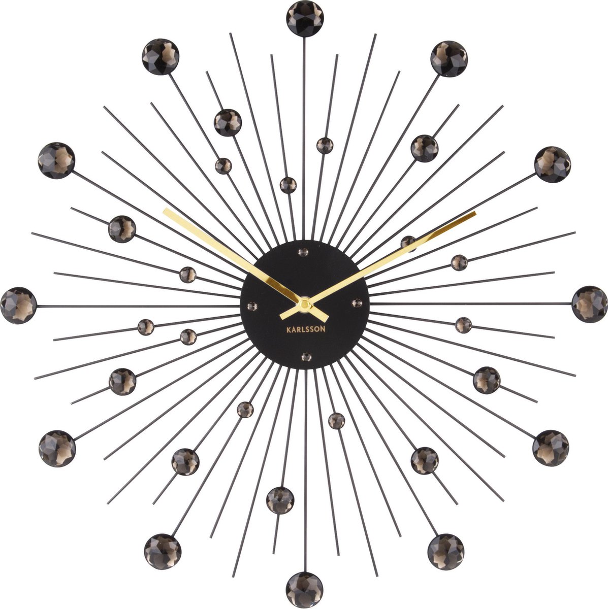 Karlsson Sunburst Large Wandklok Ø 50 cm - Zwart