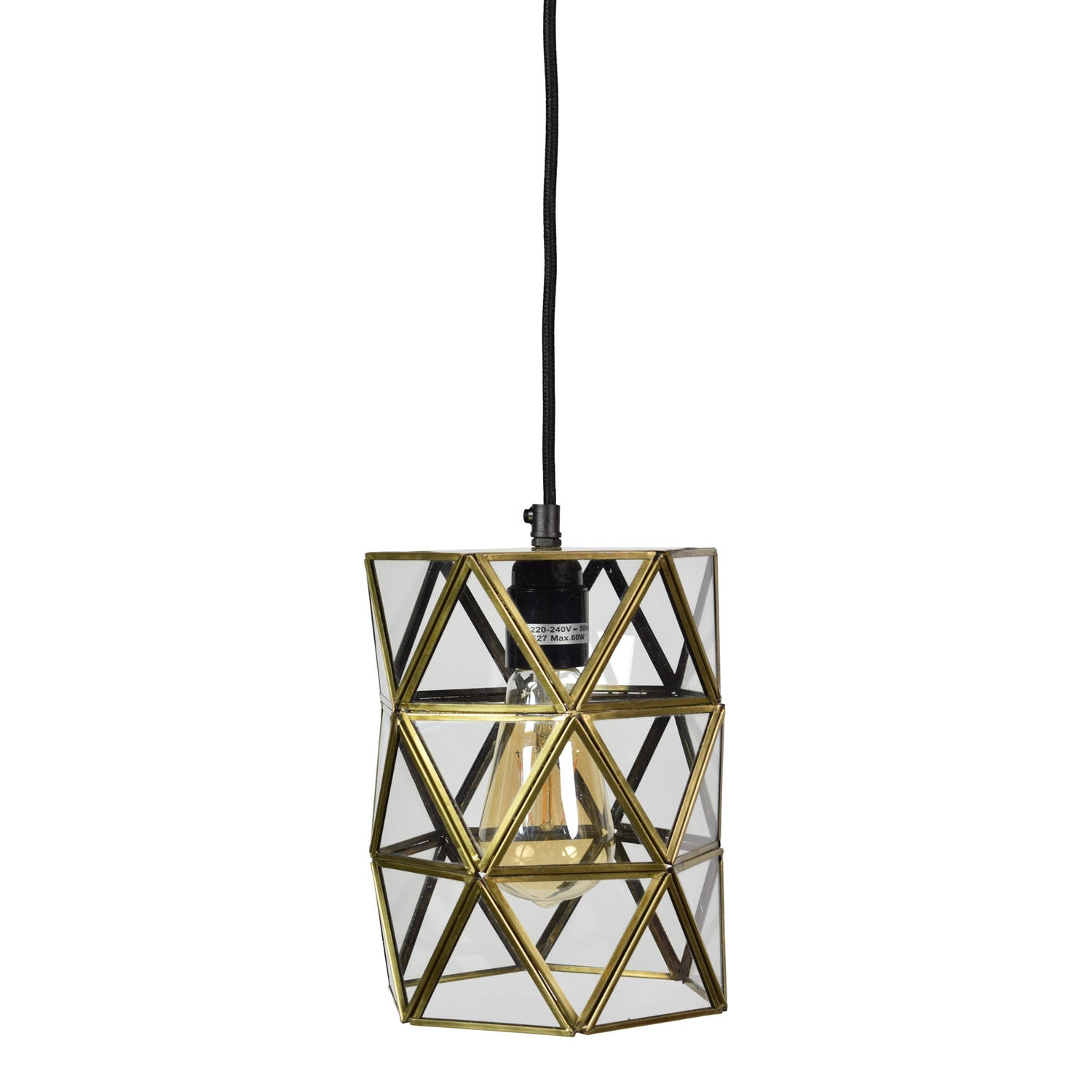 Urban Interiors - Geo3 Hanglamp - Brass , - Rood