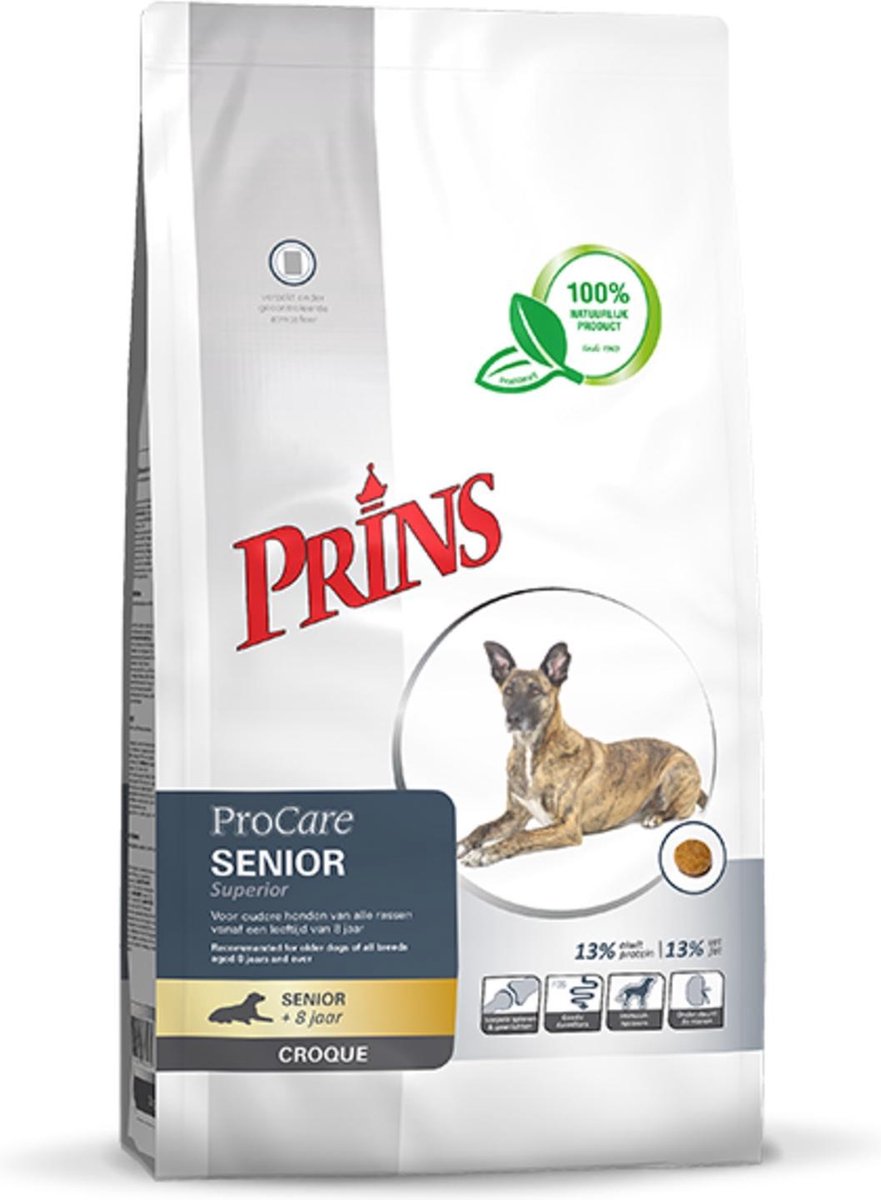 Prins Procare Senior Croque Superior Gevogelte&Vlees - Hondenvoer - 10 kg
