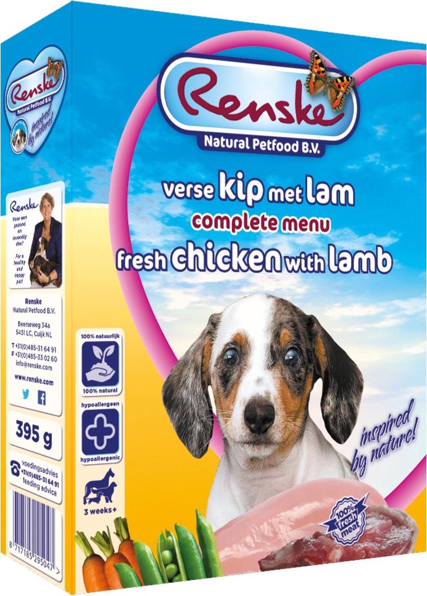Renske Puppy - Hondenvoer - Kip 395 g - Geel