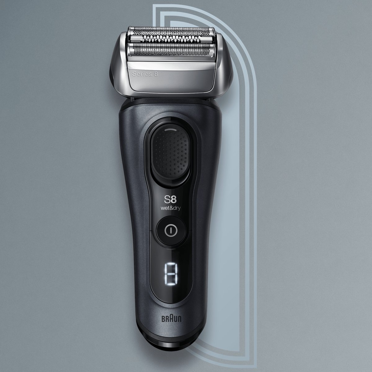 Braun Series 8 8413s Stand en Case - Grijs