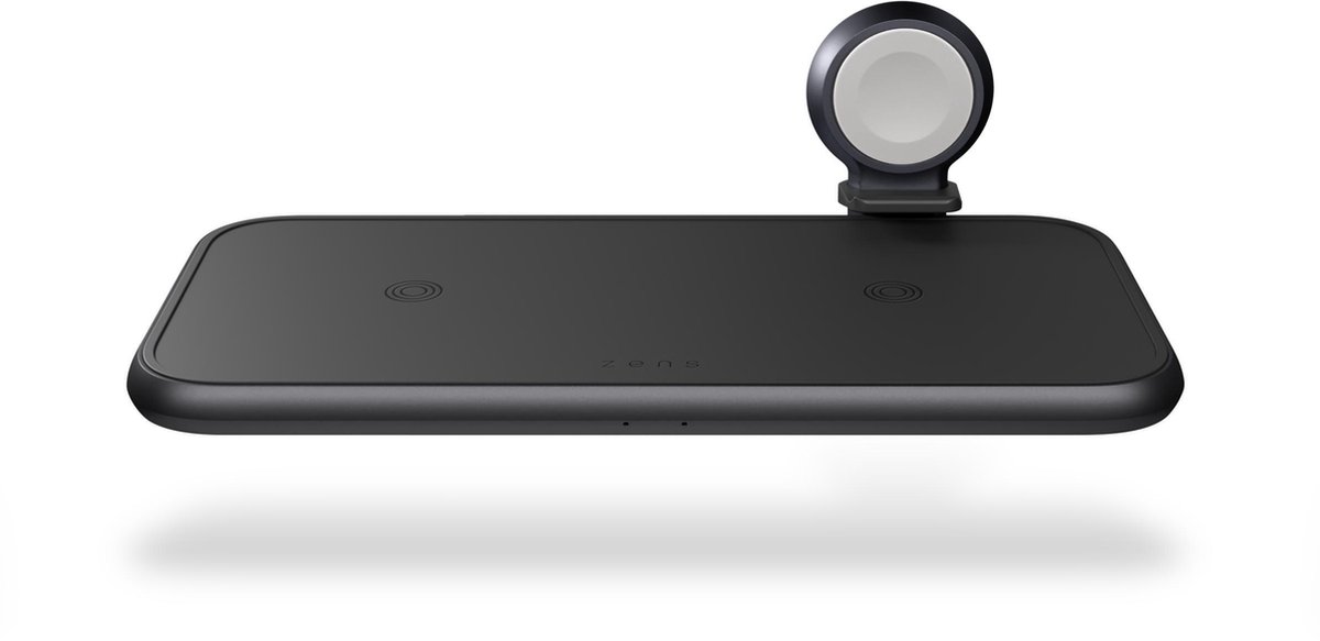 Zens 3-in-1 Draadloze Oplader 10W met Apple Watch Lader - Zwart