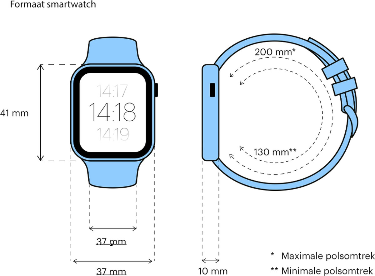 Apple Watch Series 7 41mm Middernacht Aluminium Middernacht Sportband - Zwart