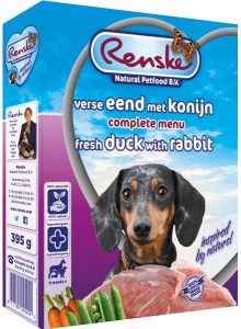 Renske Senior 395 g - Hondenvoer - Konijn&Eend - Bruin