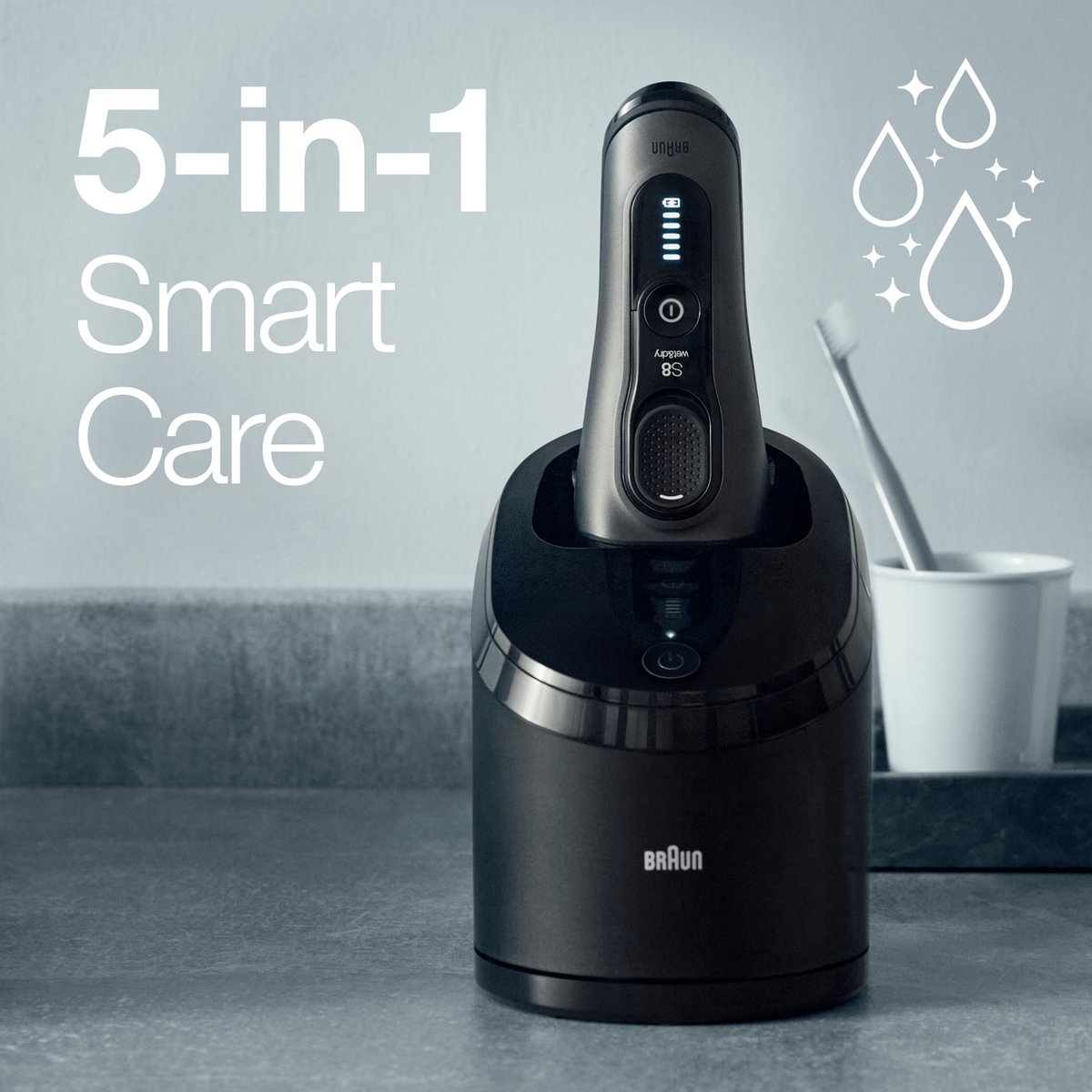 Braun Series 8 8460cc + SmartCare Center en Case - Zwart