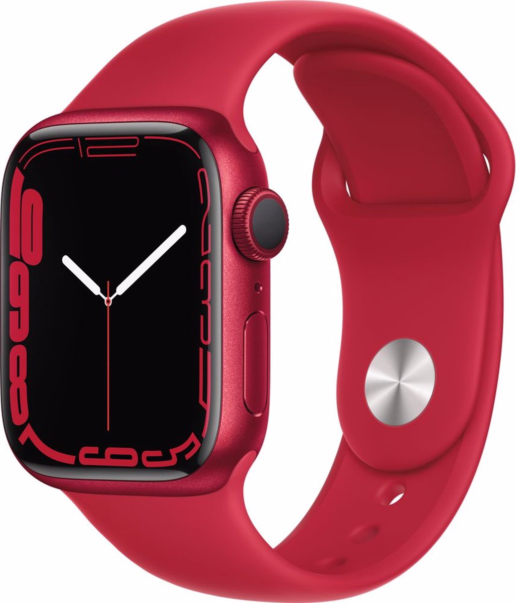 Apple Watch Series 7 41mm RED Aluminium RED Sportband - Rood