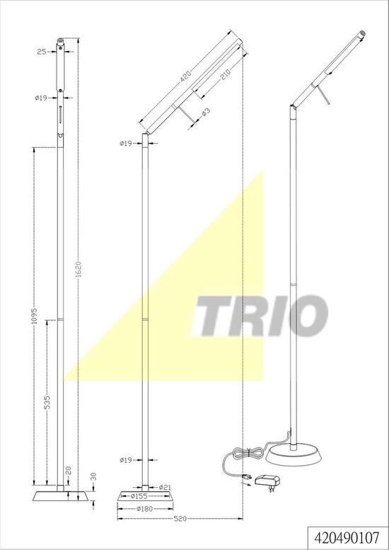 TRIO Filigran Vloerlamp - Silver