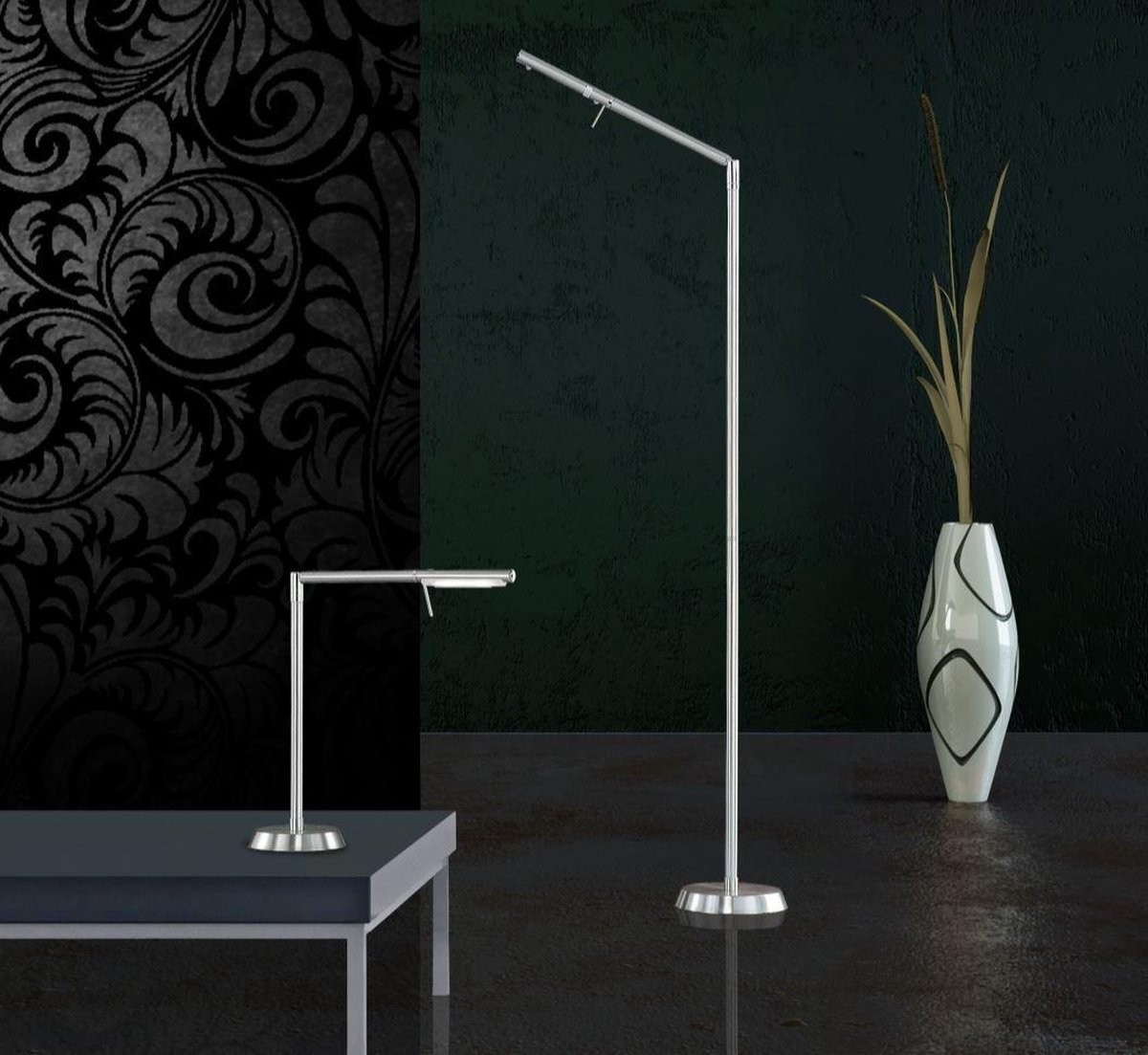 TRIO Filigran Vloerlamp - Silver