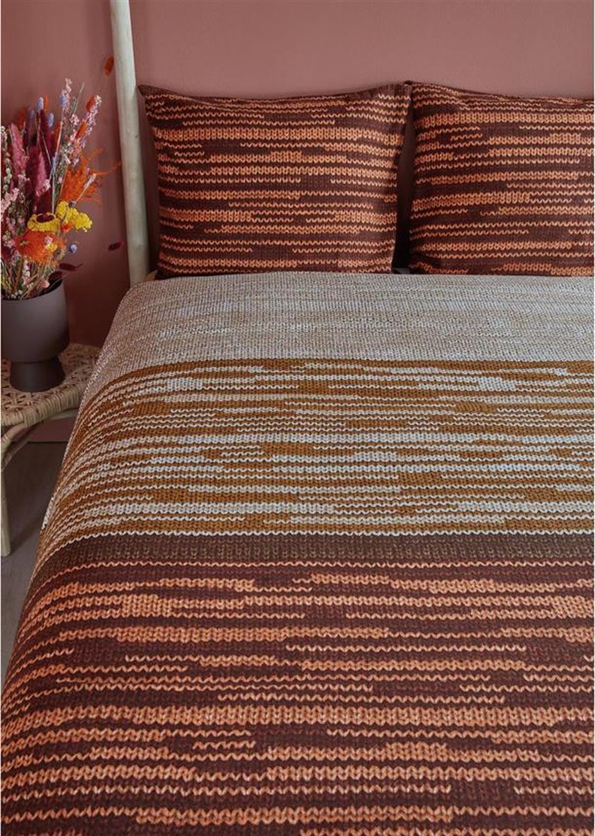 Beddinghouse Dekbedovertrek Fardau - Terra- Flanel katoen - Bruin