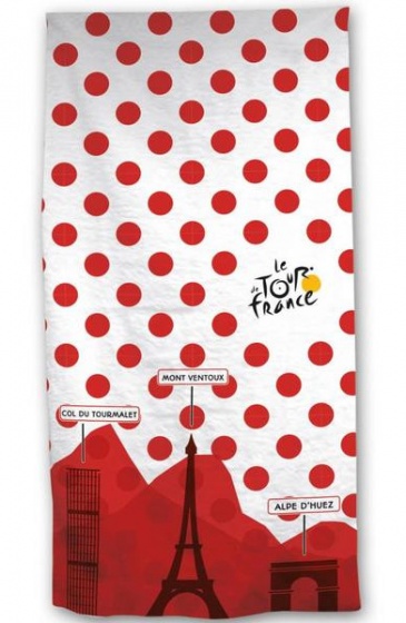 Tour De France badlaken 70 x 140 cm wit/ - Rood