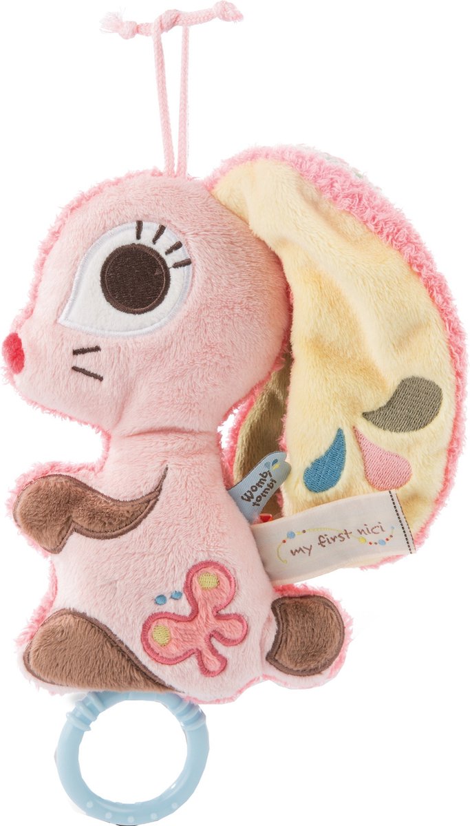 Nici muziekknuffel konijn Hopsalie 2D 20 cm pluche - Roze